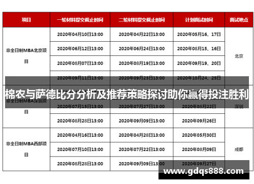 棉农与萨德比分分析及推荐策略探讨助你赢得投注胜利